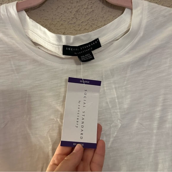 Social Standard by Sanctuary NWT T Shirt Women's Size XXL Knot Short Sleeves - Picture 5 of 8